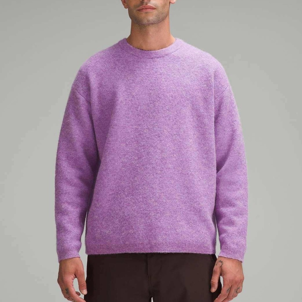 Lululemon Mens XXL Purple Merino Alpaca Wool Blend Knit Sweater LM3ENIS